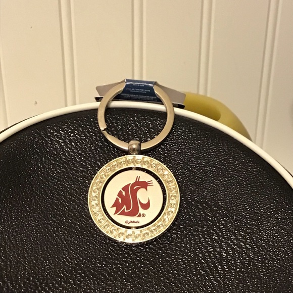 Washington State Rhinestone Spinner Keychain - Picture 1 of 6